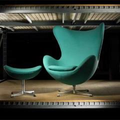 Lot # 311 - Egg chair and ottoman by Arne Jacobsen - Wright Auction