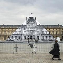 JR makes Louvre pyramid disappear