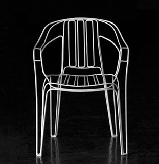 White Plastic Chair by Kilian Schindler 