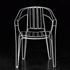 White Plastic Chair by Kilian Schindler 