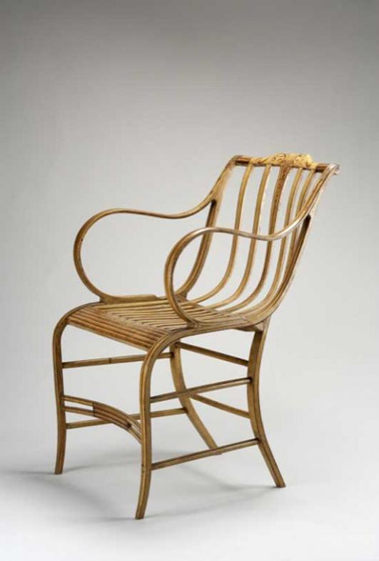Samuel Gragg, American, 1772-c. 1855; Fully Elastic Armchair, c. 1810, painted wood, probably white oak, soft maple, and hickory; Carnegie Museum of Art, Berdan Memorial Trust Fund 