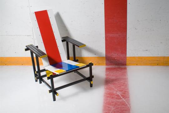 Red Line Blue Line Chair by Joel Tobman