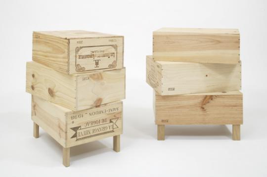 'Wood-Be Side Tables' by Rabih Hage for his 2009 'Roughed Up' Collections