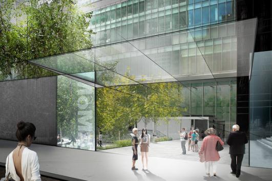 A rendering shows a proposed new entrance to the Museum of Modern Art's sculpture garden along 54th Street. (Museum of Modern Art / January 15, 2014)  