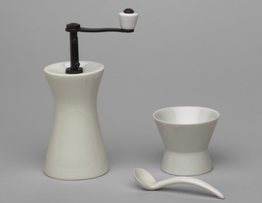 Pepper Mill, Salt Dish, and Spoon by Trudi Sitterle and Harold Sitterle, 1949-50. ©2008 The Museum of Modern Art