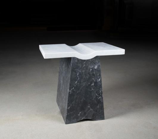Nina Cho Coulee Side Table, 2016. Marble. Photo courtesy the artist.
