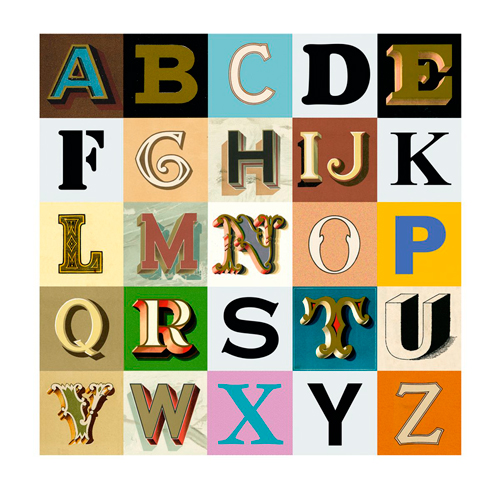 Appropriated Alphabets 9 by Sir Peter Blake 