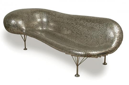 Nickel Couch by Johnny Swing - Rabih Hage Gallery
