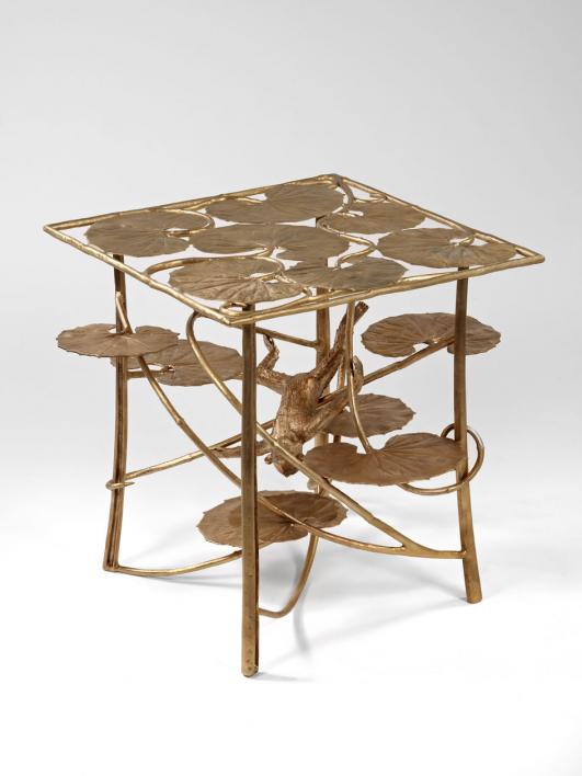 Claude Lalanne - Table Lotus et Singe Carre en Bronze - 2013