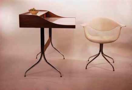Swaged Leg Group: Swaged Leg Chair (1954) and Swaged Leg Desk (1958)