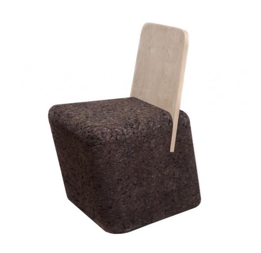 'Cut Chair' Natural Black Cork and Oak