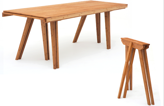 ‘stacking’ trestle dining table by Jair Straschnow - Grassroots at the Aram Gallery 2009