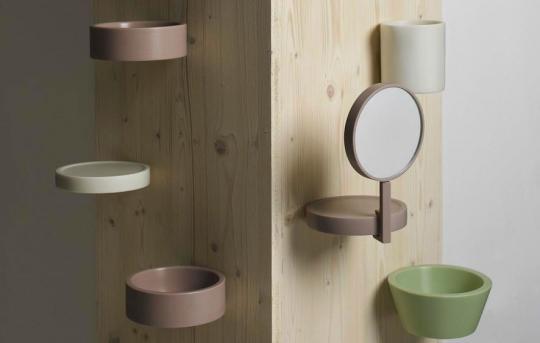 "Balcon” shelf, vase, mirror, bowl and tray by  Inga Sempé