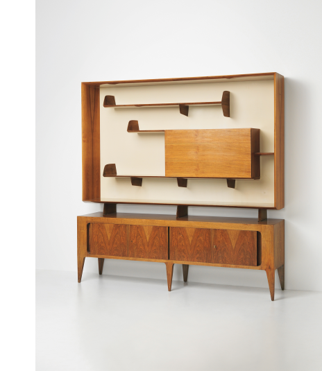 GIO PONTI Integrated sideboard and bookcase, circa 1951  Estimate £15,000 - 20,000