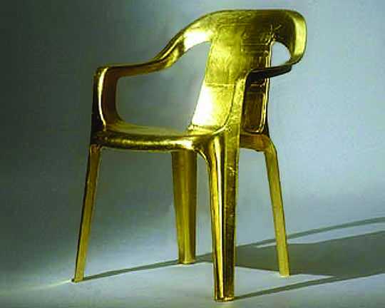 Gold Chair by Studio Ball, as part of the Sustaining Desire Exhibition, 2005