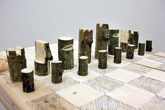 Log Chess Set, Peter Marigold, 2012