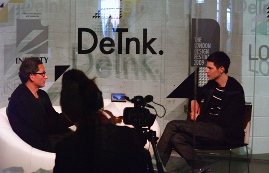 Sebastian Bergne at the DeTnk.TV Studio at Tent London 2009
