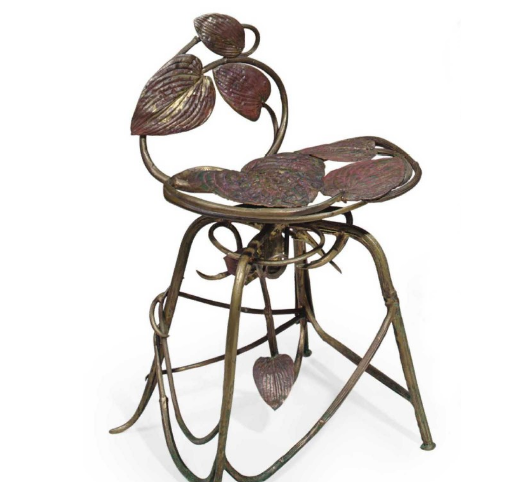 Claude Lalanne: Chair galvanized copper, bronze (1988). Estimated at $25,000 - 35,000, sold for $98,500